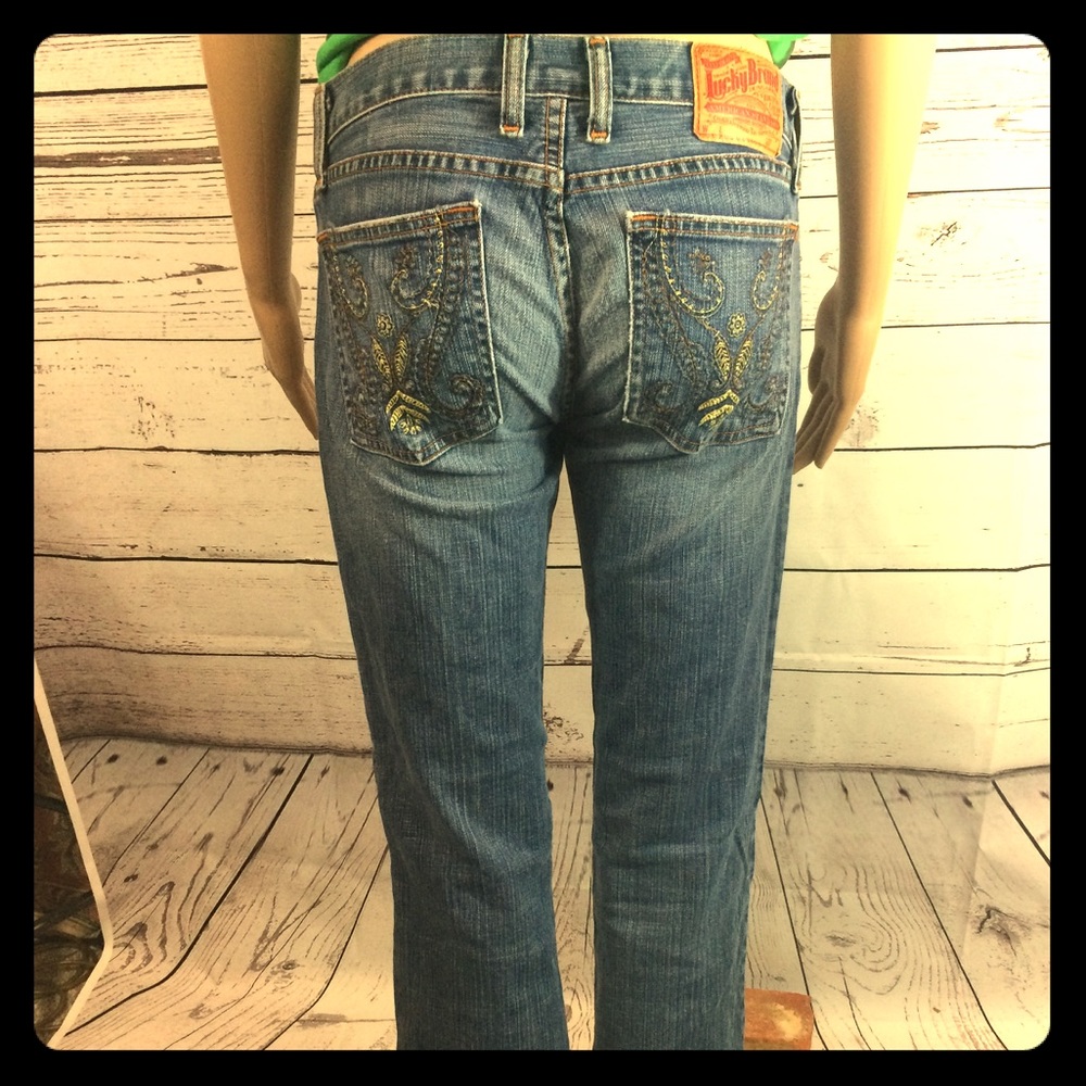 Lucky Brand Bootcut Jeans Sz 2 Embellished Pockets
